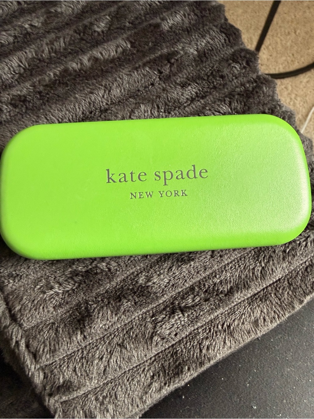 kate spade neon green hard eyewear with case